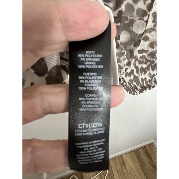 Chico's Traveler's Snow Leopard Mesh Tank Layering Blouse 3 XL (11) - Picture 9 of 11